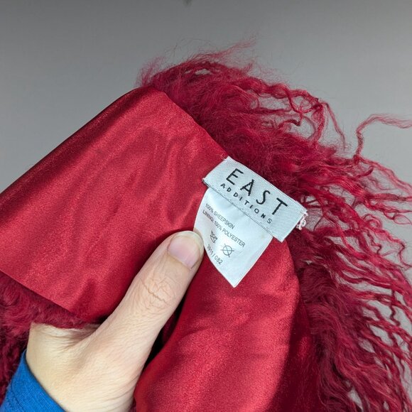 East Additions Genuine Sheepskin Stole Collar Scarf Red - Picture 3 of 3